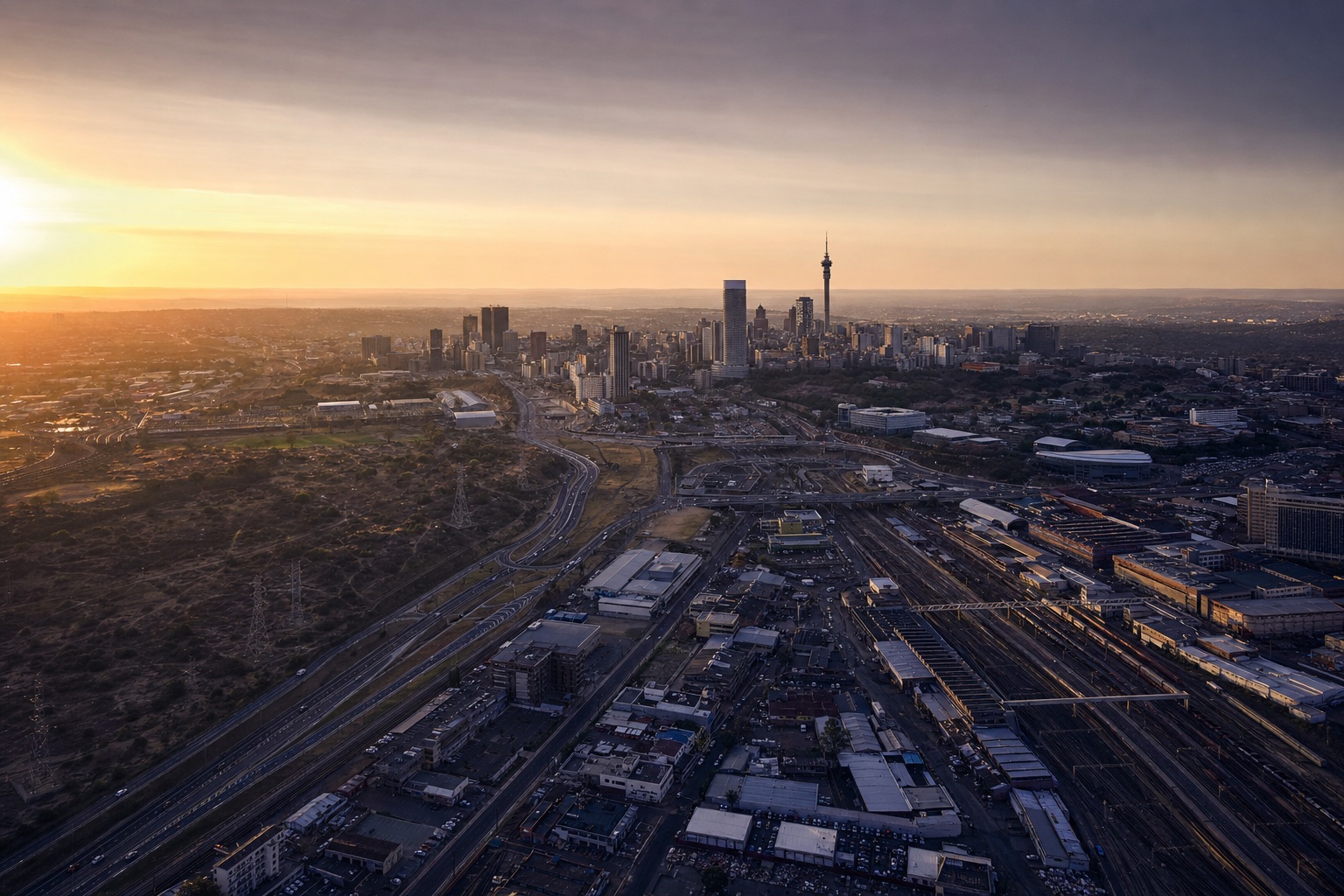 Editorial interpretation of Johannesburg as an interconnected transport, energy and commercial system